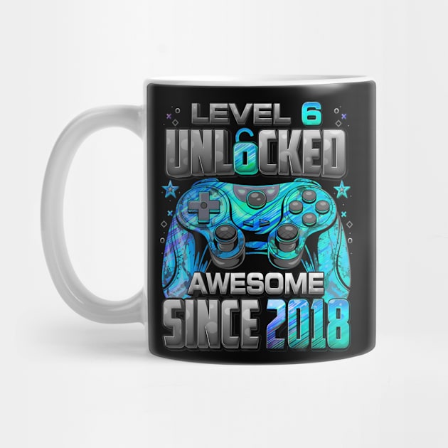 Unlocked Awesome Since 2018 6Th Birthday Gaming by MaciGalloway3